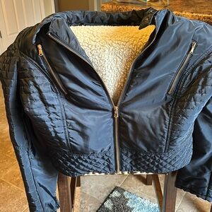 Navy Blue Quilted Lightweight Jacket Women’s Size L